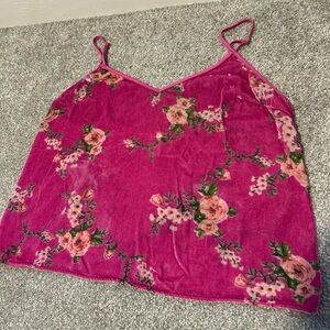 Victoria’s Secret Floral Velvet Pink Cami Top